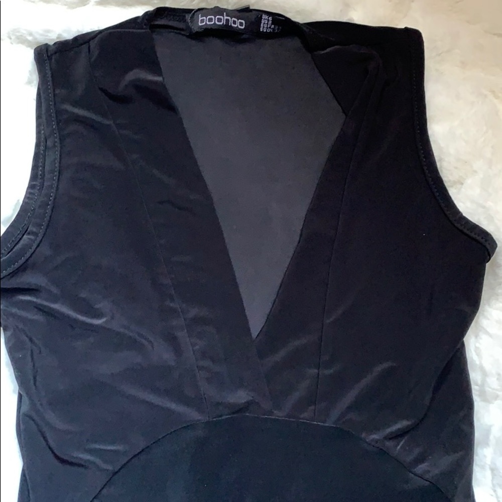 BOOHOO plunge neck bodysuit XS